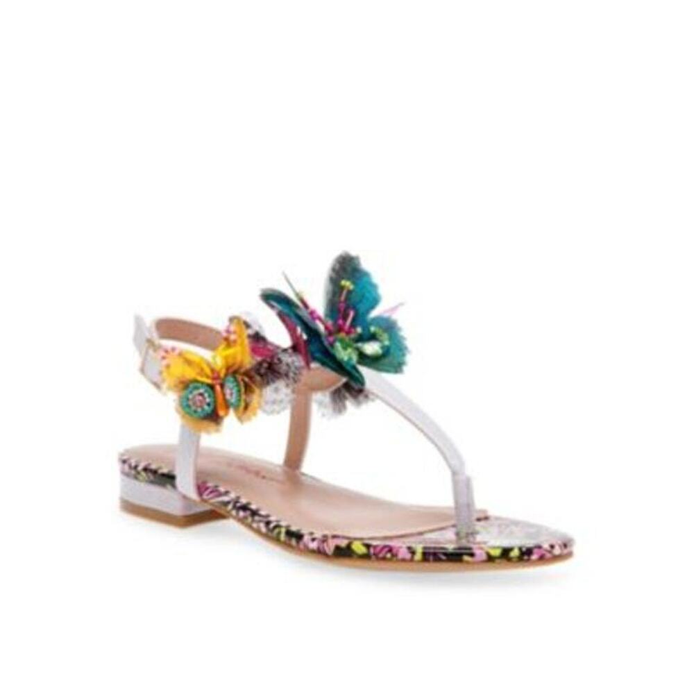 Betsey Johnson Women's Prilla Butterfly Sandals, Blue Multicolor Size 5.5M